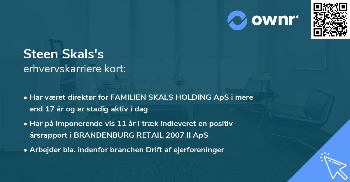 Steen Skals's erhvervskarriere kort