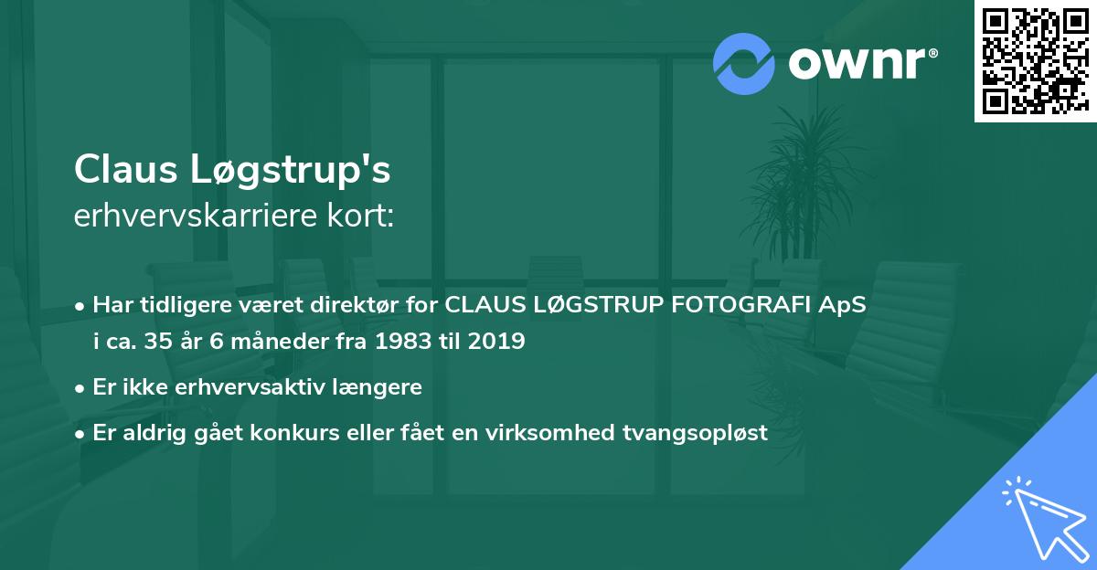 Claus Løgstrup's erhvervskarriere kort