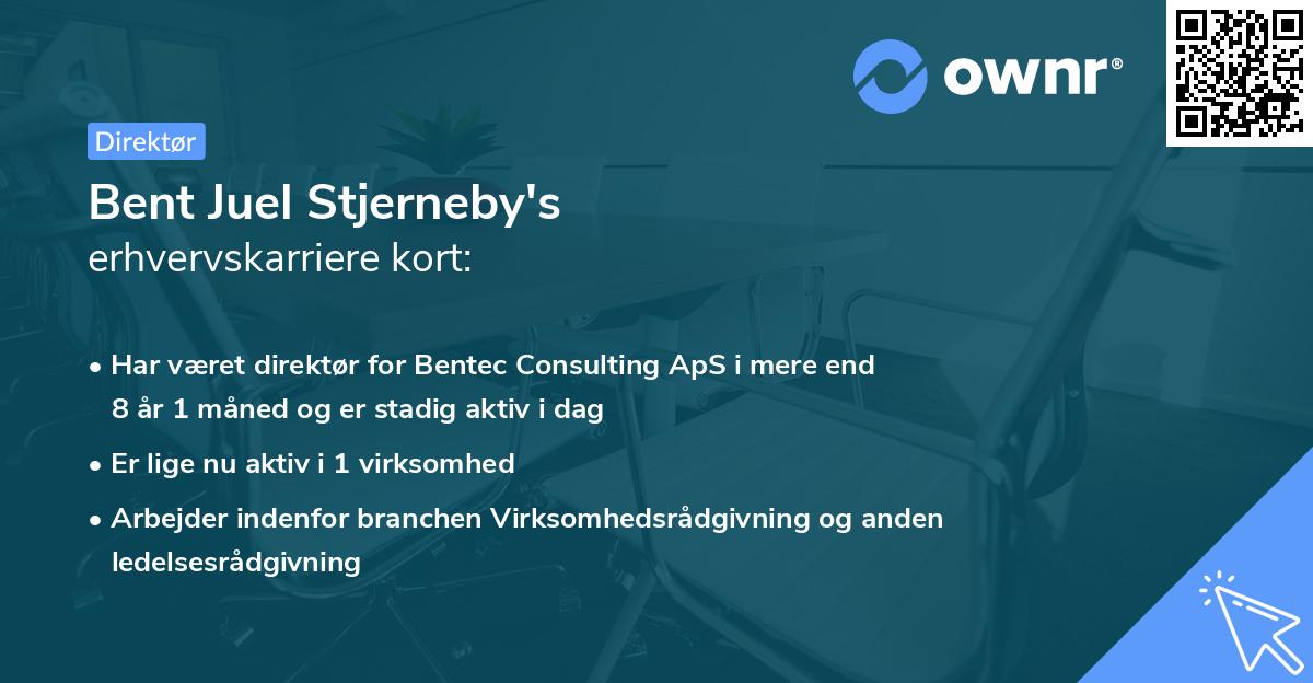 Bent Juel Stjerneby's erhvervskarriere kort