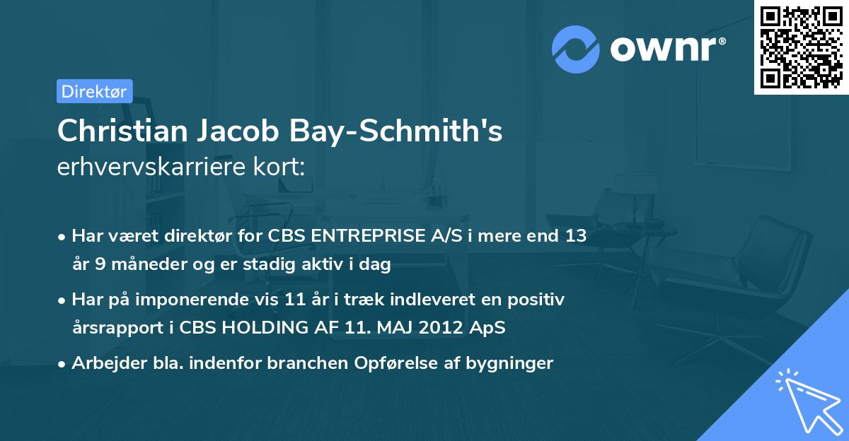 Christian Jacob Bay-Schmith's erhvervskarriere kort