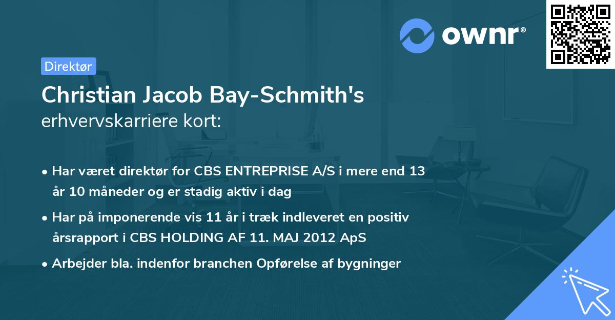 Christian Jacob Bay-Schmith's erhvervskarriere kort