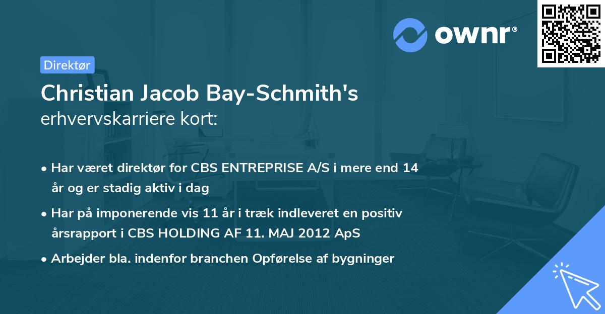 Christian Jacob Bay-Schmith's erhvervskarriere kort