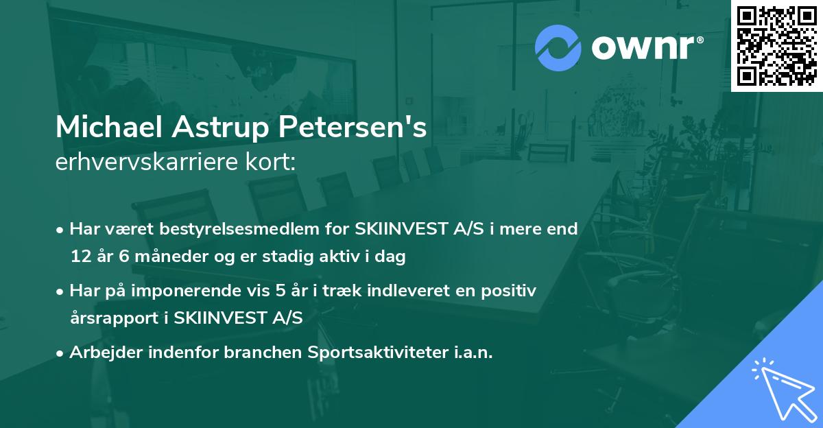 Michael Astrup Petersen's erhvervskarriere kort
