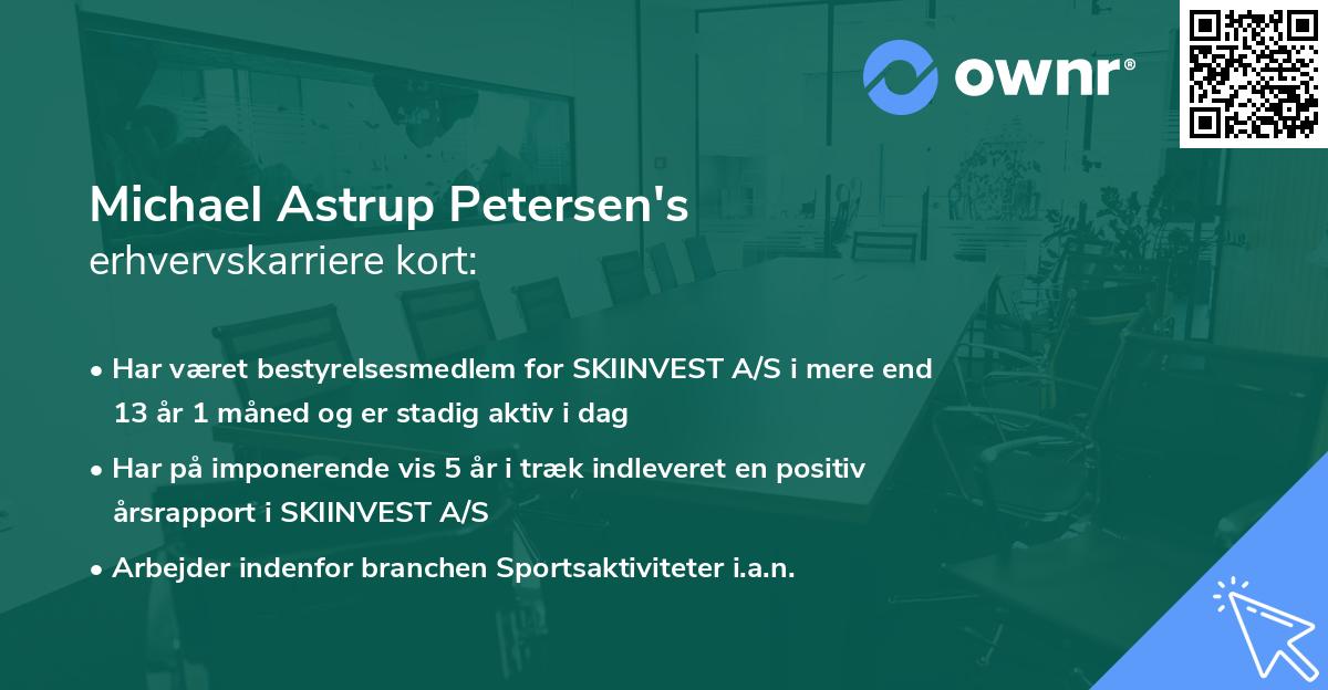 Michael Astrup Petersen's erhvervskarriere kort