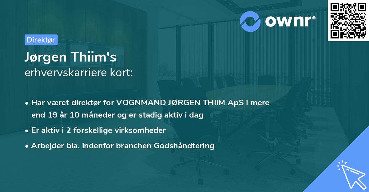 Jørgen Thiim's erhvervskarriere kort