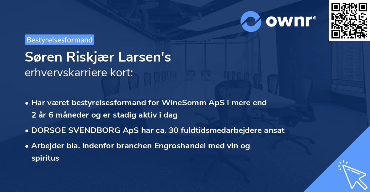 Søren Riskjær Larsen's erhvervskarriere kort