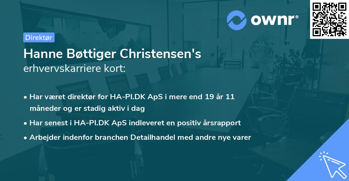Hanne Bøttiger Christensen's erhvervskarriere kort