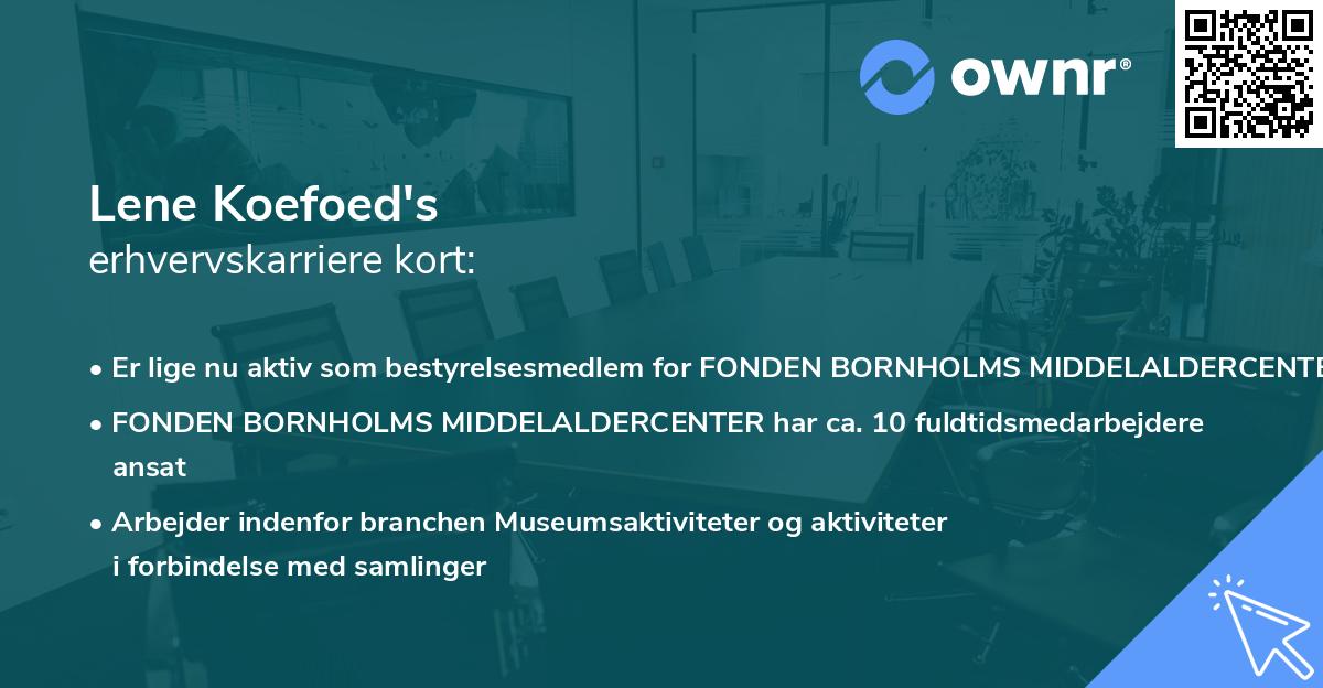 Lene Koefoed's erhvervskarriere kort