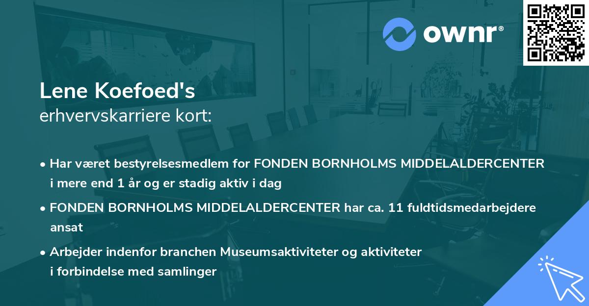 Lene Koefoed's erhvervskarriere kort