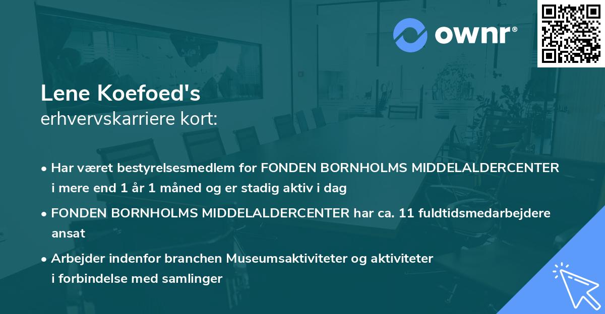 Lene Koefoed's erhvervskarriere kort