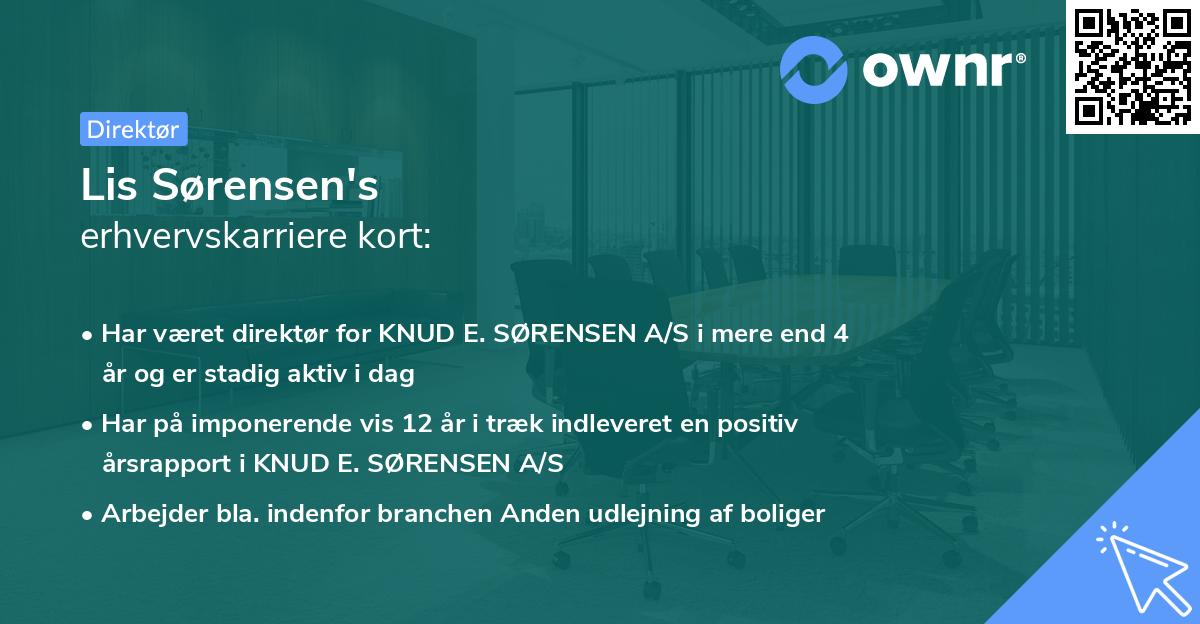 Lis Sørensen's erhvervskarriere kort