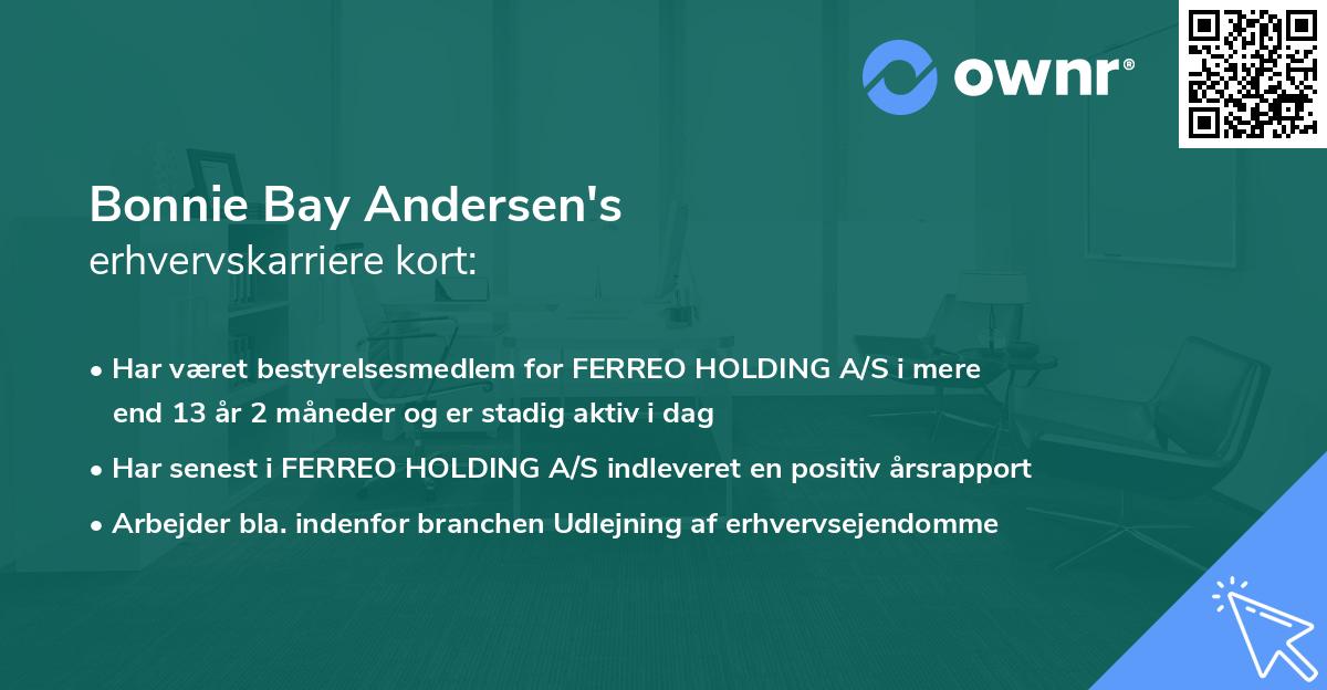 Bonnie Bay Andersen's erhvervskarriere kort