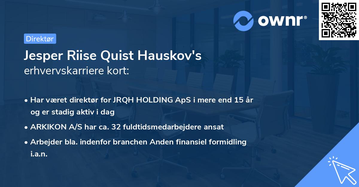 Jesper Riise Quist Hauskov's erhvervskarriere kort
