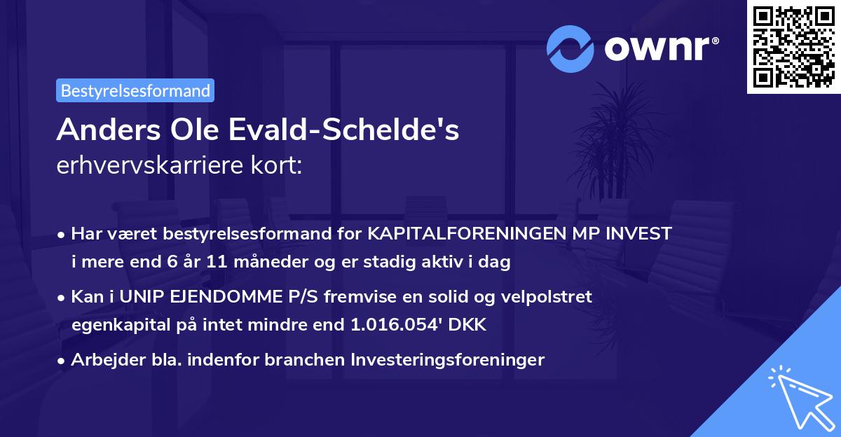 Anders Ole Evald-Schelde's erhvervskarriere kort