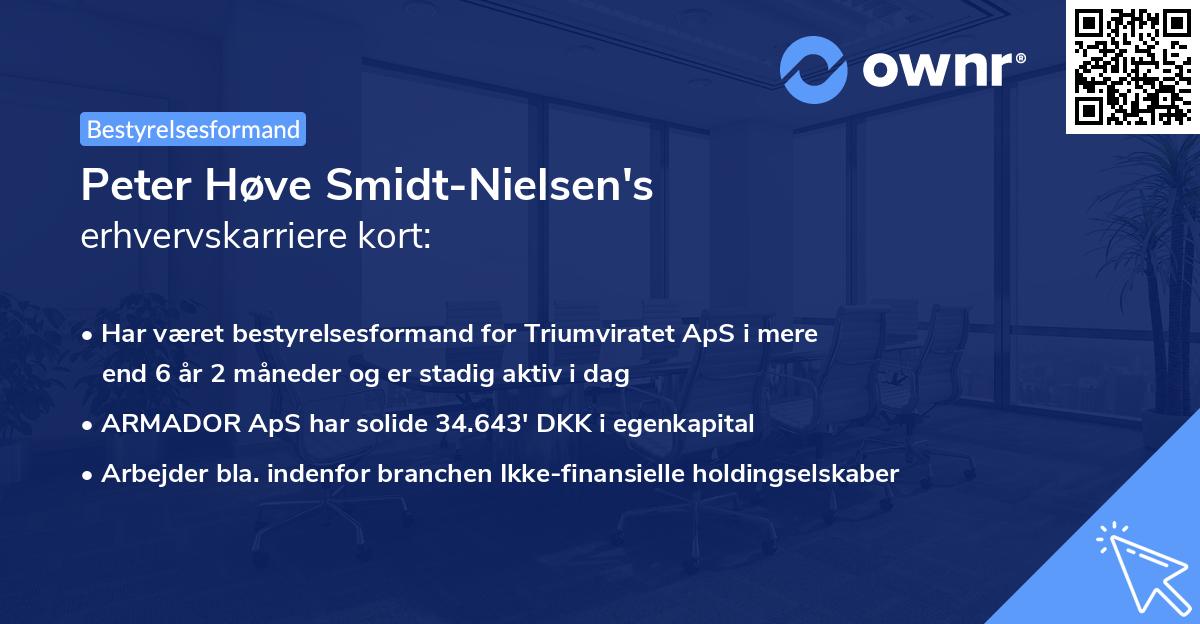 Peter Høve Smidt-Nielsen's erhvervskarriere kort