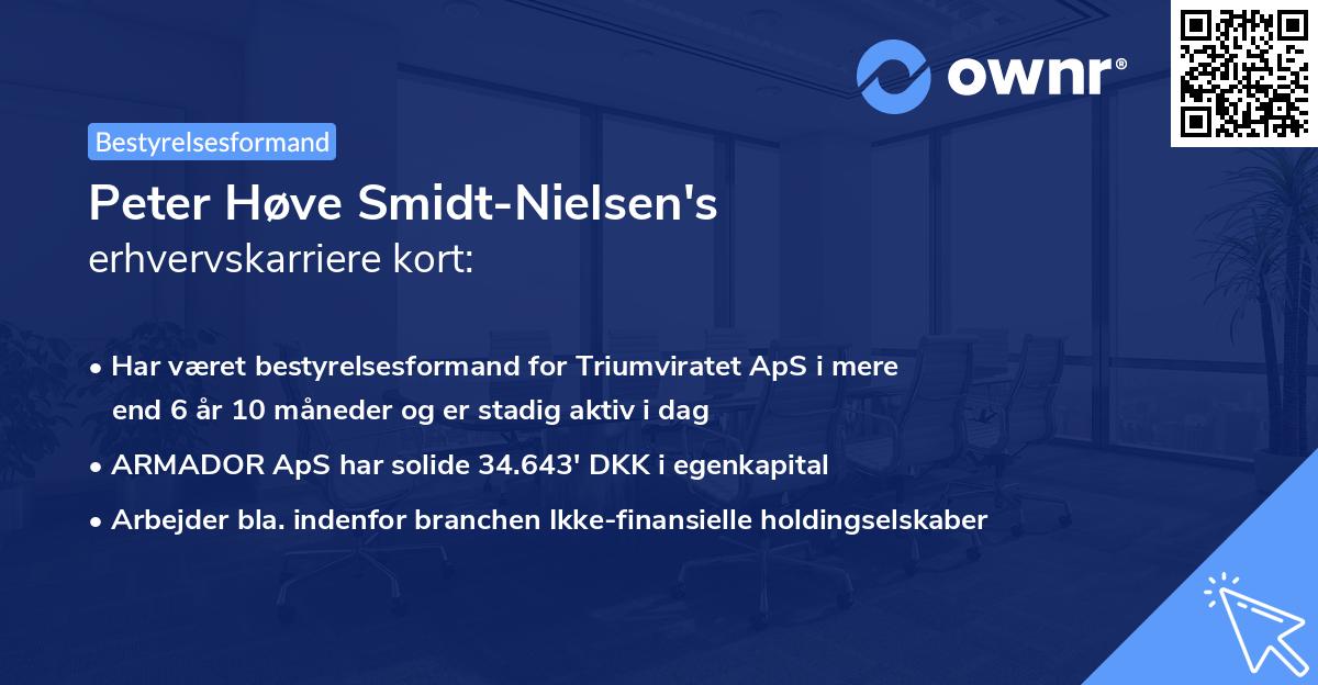 Peter Høve Smidt-Nielsen's erhvervskarriere kort