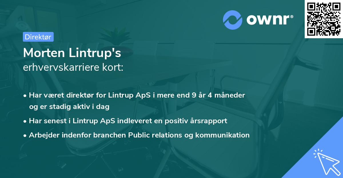 Morten Lintrup's erhvervskarriere kort