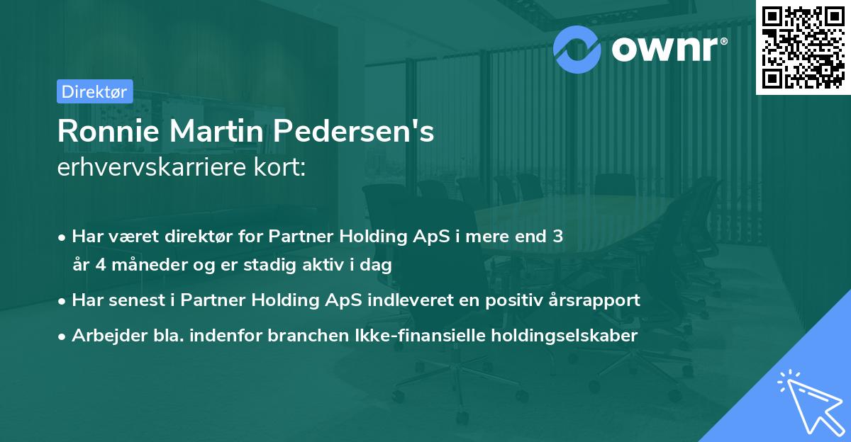 Ronnie Martin Pedersen's erhvervskarriere kort