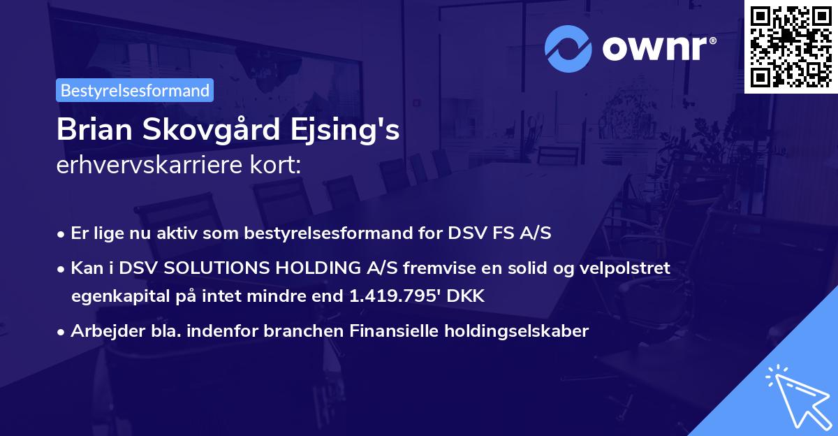 Brian Skovgård Ejsing's erhvervskarriere kort