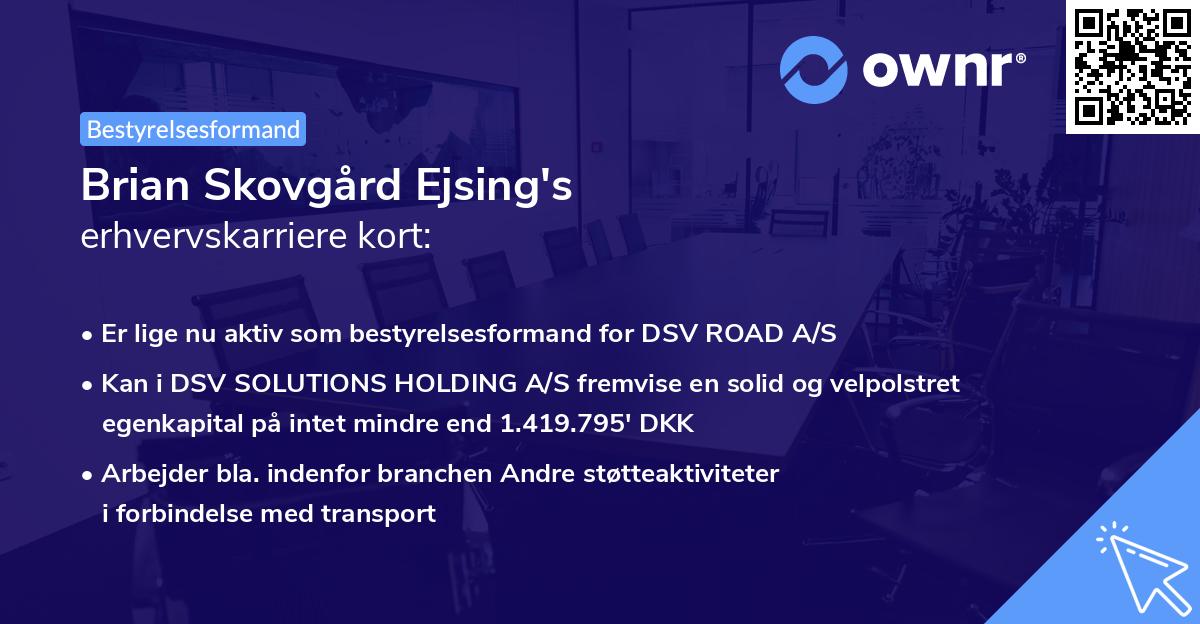 Brian Skovgård Ejsing's erhvervskarriere kort