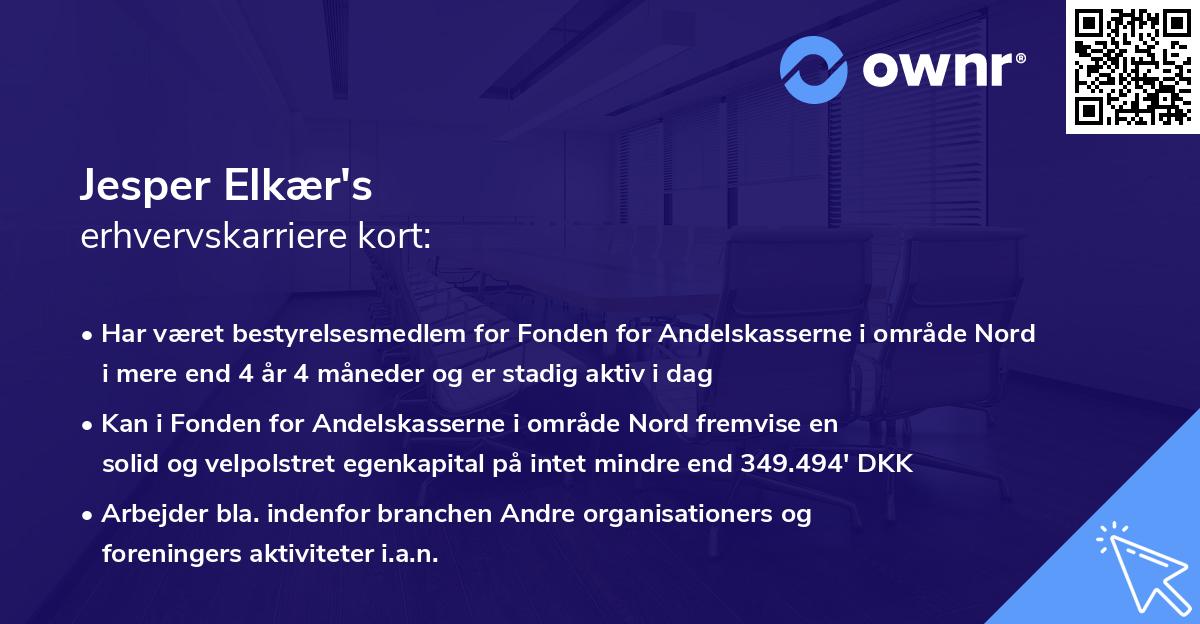 Jesper Elkær's erhvervskarriere kort