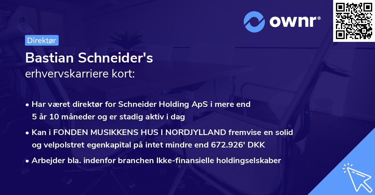 Bastian Schneider's erhvervskarriere kort