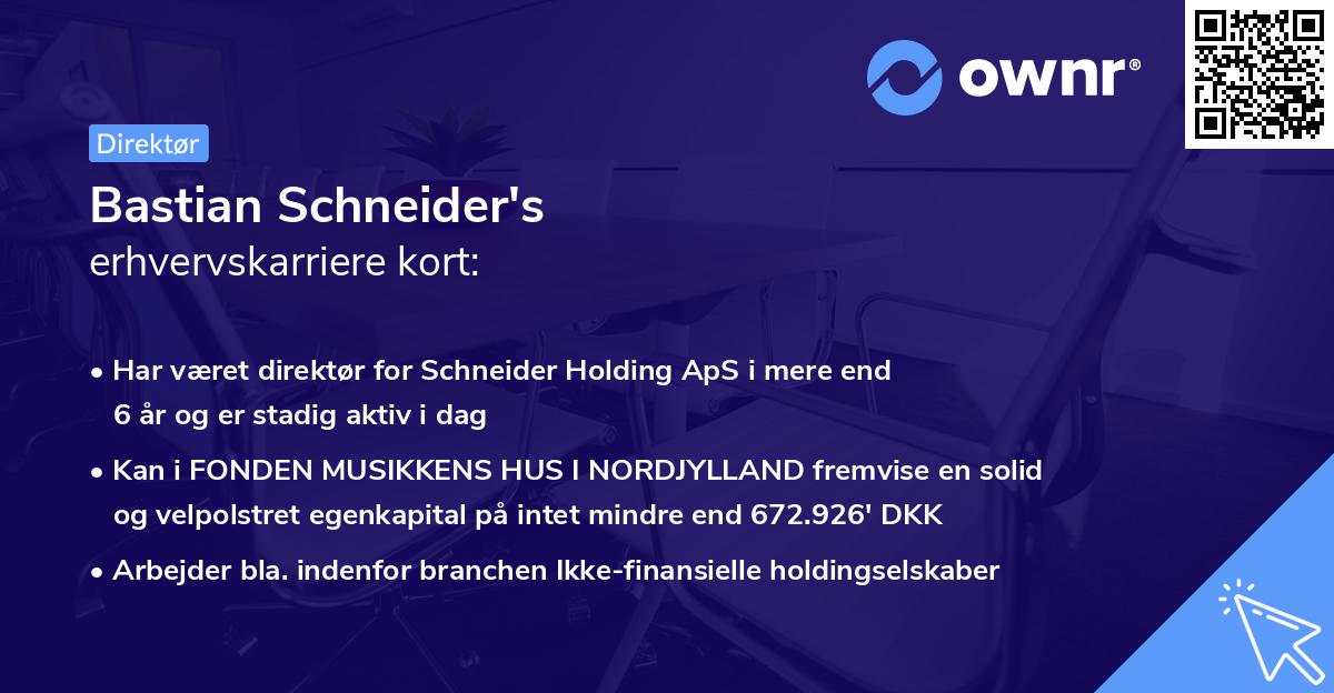 Bastian Schneider's erhvervskarriere kort