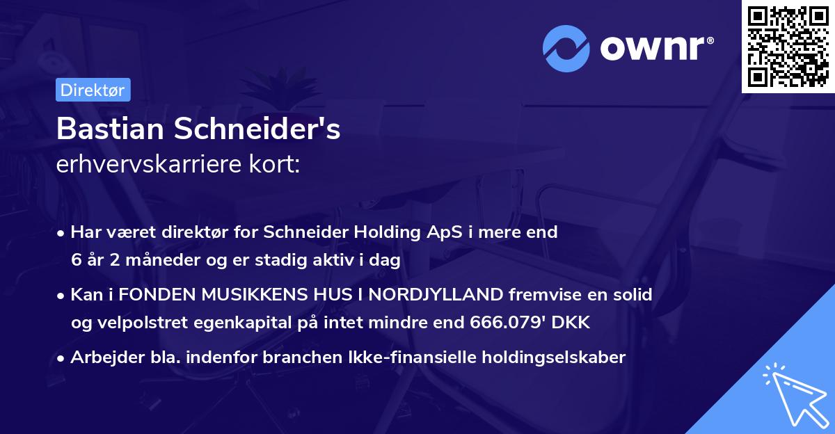 Bastian Schneider's erhvervskarriere kort