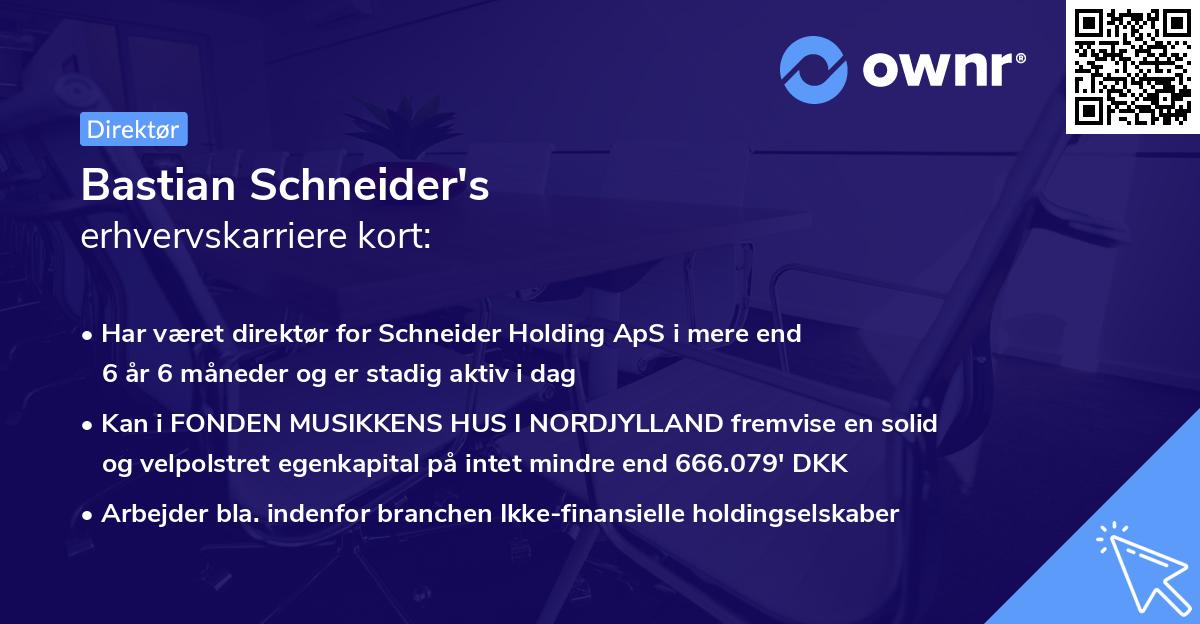 Bastian Schneider's erhvervskarriere kort