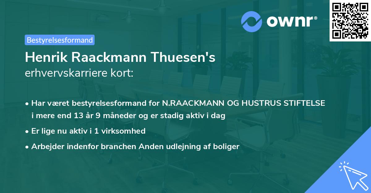 Henrik Raackmann Thuesen's erhvervskarriere kort