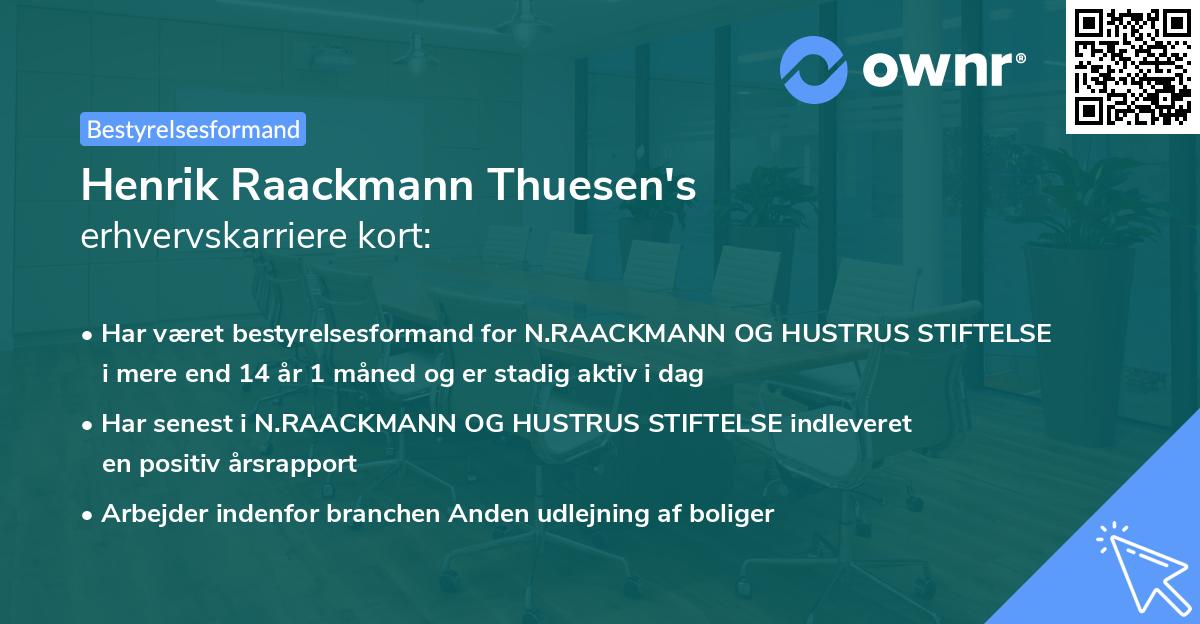 Henrik Raackmann Thuesen's erhvervskarriere kort