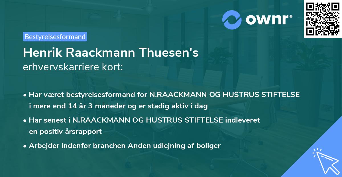 Henrik Raackmann Thuesen's erhvervskarriere kort