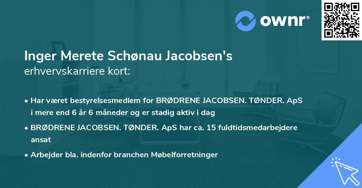 Inger Merete Schønau Jacobsen's erhvervskarriere kort