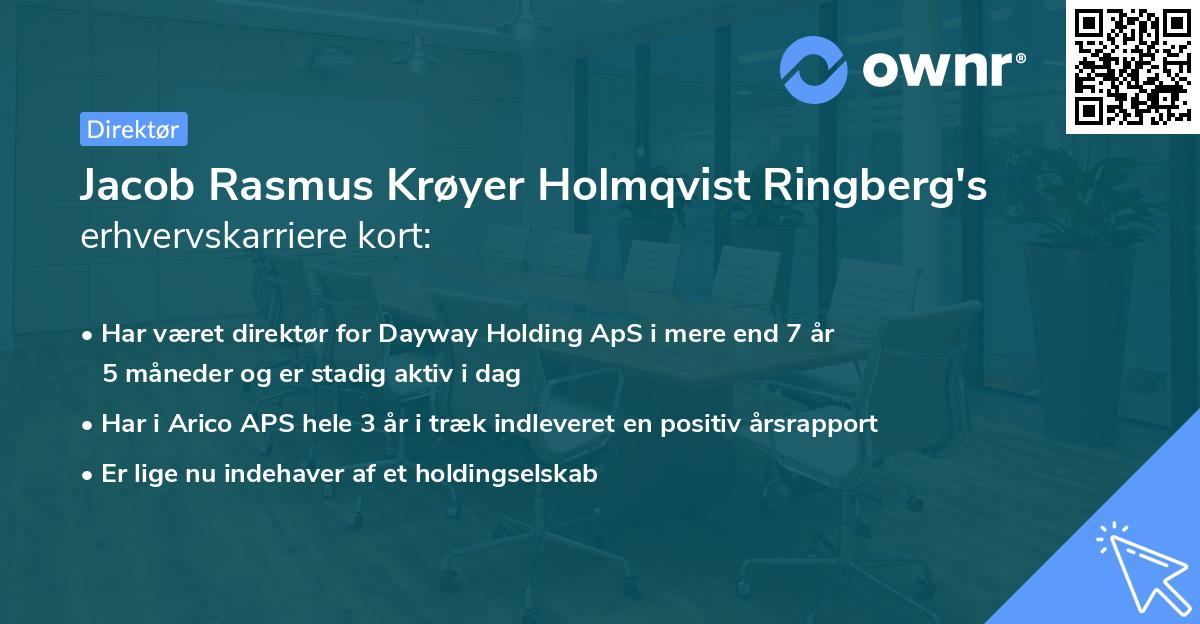 Jacob Rasmus Krøyer Holmqvist Ringberg's erhvervskarriere kort