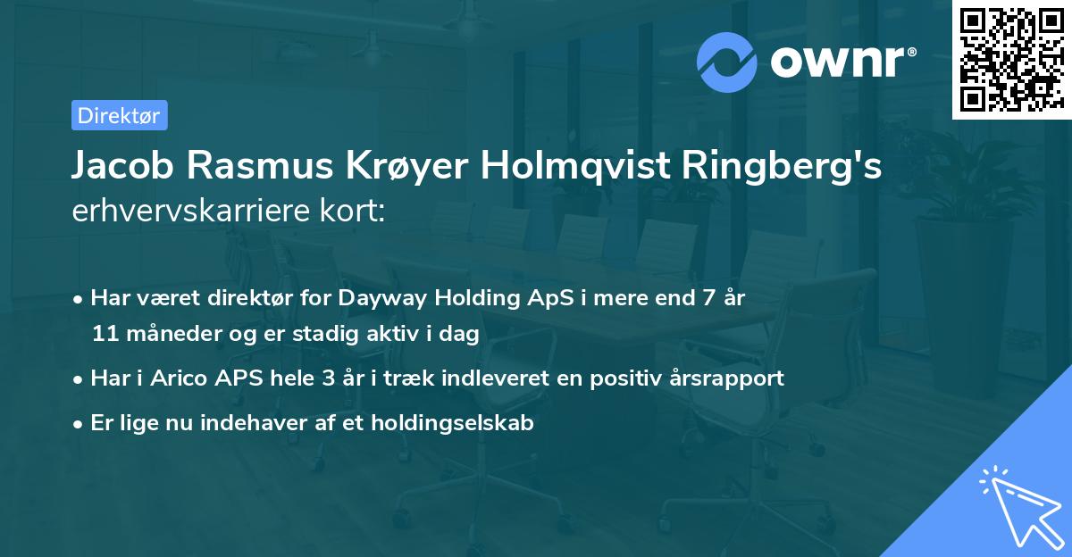 Jacob Rasmus Krøyer Holmqvist Ringberg's erhvervskarriere kort