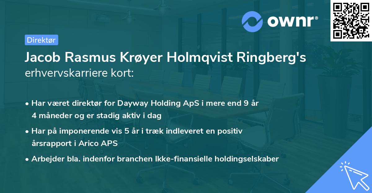 Jacob Rasmus Krøyer Holmqvist Ringberg's erhvervskarriere kort