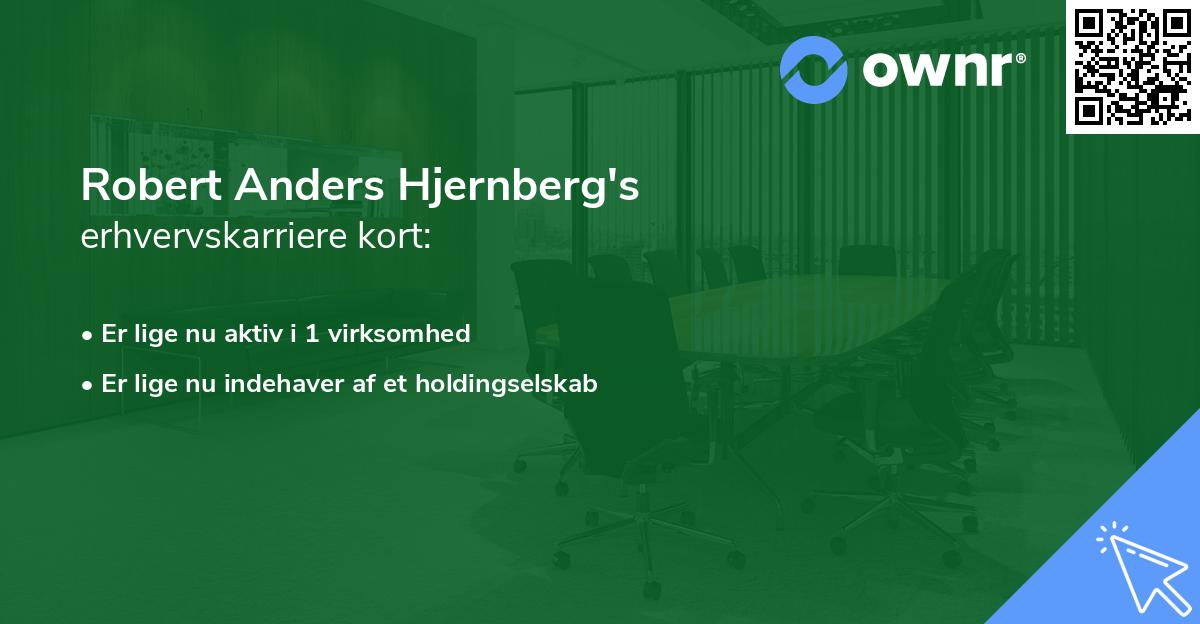 Robert Anders Hjernberg's erhvervskarriere kort