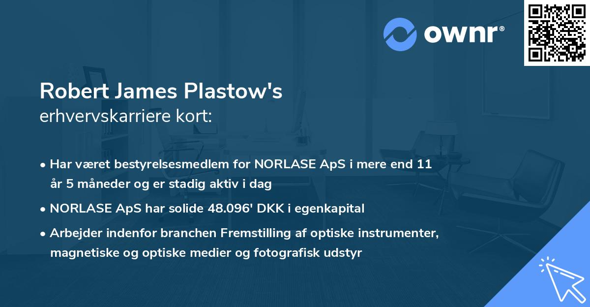 Robert James Plastow's erhvervskarriere kort