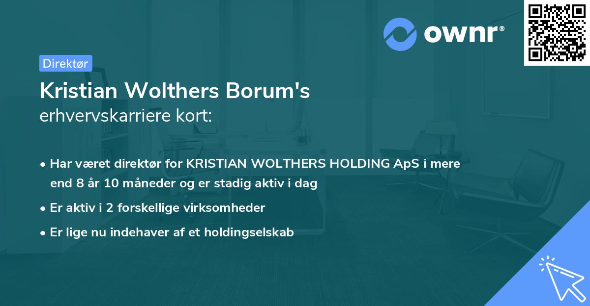 Kristian Wolthers Borum's erhvervskarriere kort