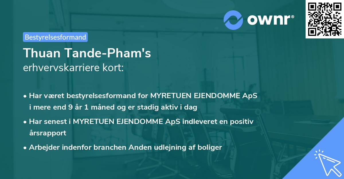Thuan Tande-Pham's erhvervskarriere kort