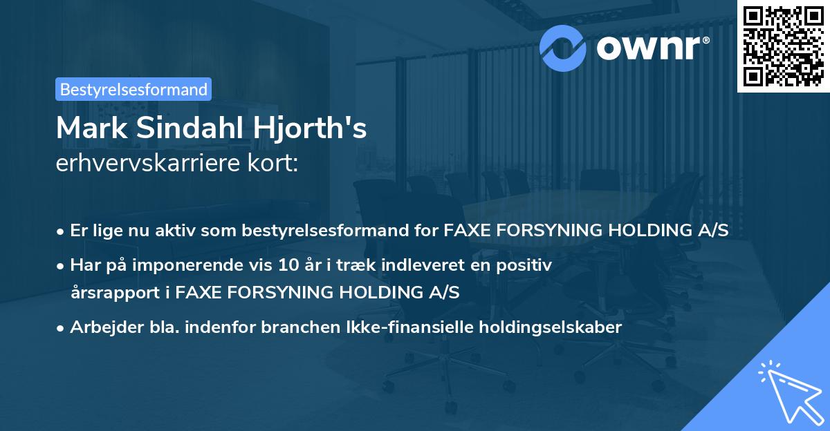 Mark Sindahl Hjorth's erhvervskarriere kort