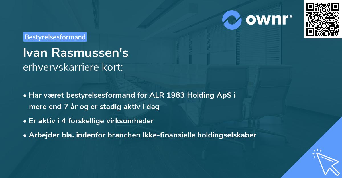 Ivan Rasmussen's erhvervskarriere kort