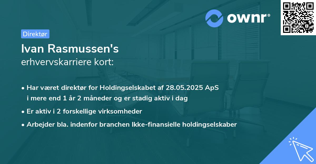 Ivan Rasmussen's erhvervskarriere kort