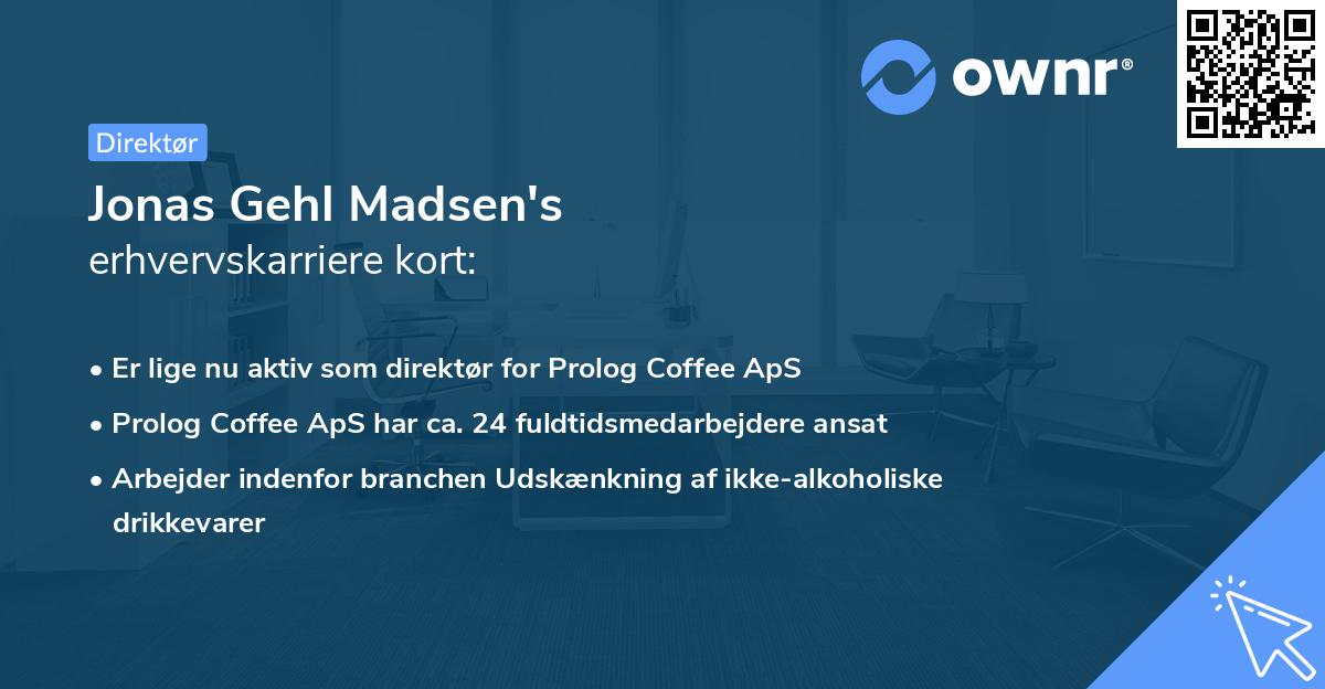 Jonas Gehl Madsen's erhvervskarriere kort