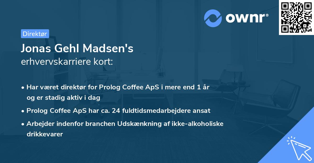 Jonas Gehl Madsen's erhvervskarriere kort