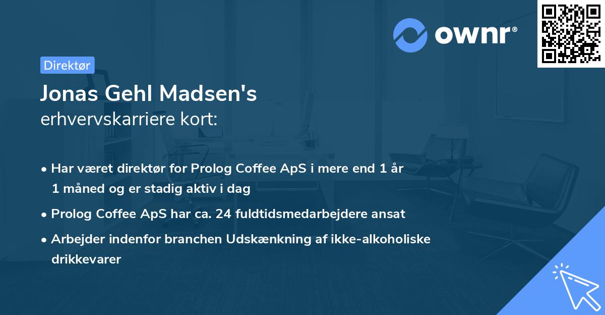 Jonas Gehl Madsen's erhvervskarriere kort