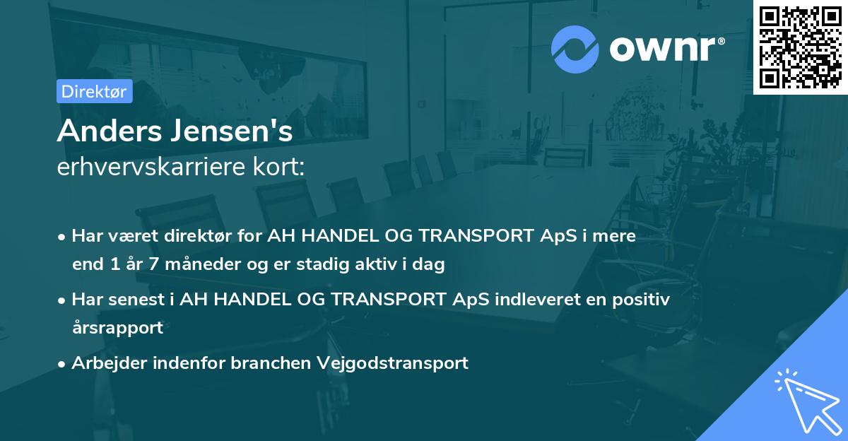 Anders Jensen's erhvervskarriere kort