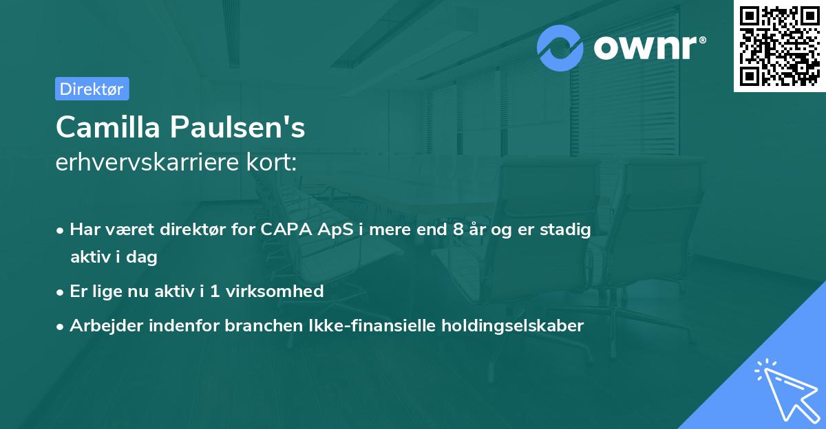 Camilla Paulsen's erhvervskarriere kort