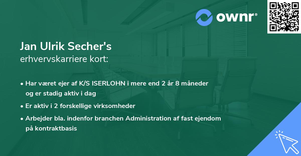 Jan Ulrik Secher's erhvervskarriere kort