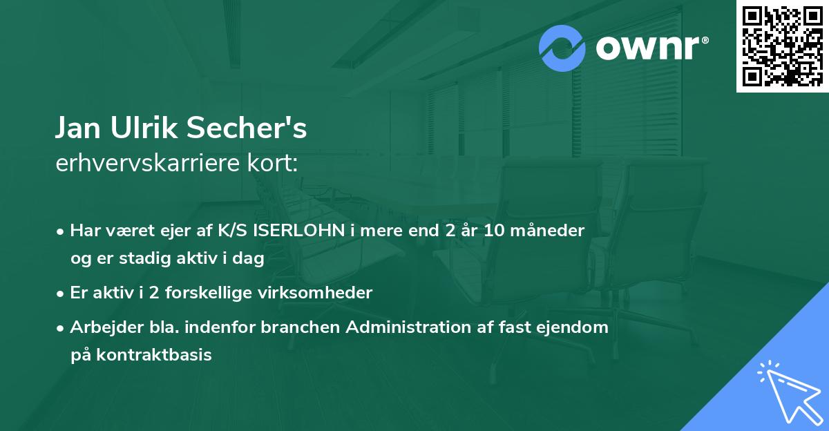 Jan Ulrik Secher's erhvervskarriere kort